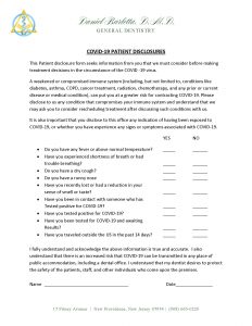 COVID-19 Screening Questions